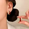 Exquisitos, Simples, Lujo Ligero, Sensación de Alta Gama, Circonita Microincrustada, Pendientes de Goteo de Aceite Rojo Ancola, Estilo de Nicho, Pendientes Versátiles para Mujer