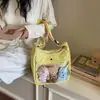 Bolsa Transversal Grande de Alta Qualidade Estilo Universitário Versátil para Meninas 2026, Bolsa Ita Transparente, Bolsa de Ombro