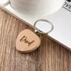 Llavero Personalizado de Madera de Durazno, Colgante Redondo de Madera de Haya, Regalo Pequeño, Adorno Grabado con Láser, Llavero de Coche Ecológico