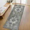 Alfombra de pasillo imitación cachemir persa transfronteriza, tapete de piso de cocina resistente a la suciedad y fácil de limpiar, alfombra larga de tira para sala de estar resistente al desgaste para sofá y mesa de centro