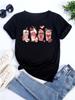 Camiseta de mujer Camiseta moda estampado taza de café gráfica top día de San Valentín mujer amante