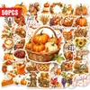Selección Directa Transfronteriza 50 Hojas Acción de Gracias Otoño Calabaza Pegatinas Decorativas para Planificador Cuaderno Botella de Agua Funda de Teléfono Calcomanías