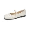 Zapatos Mary Jane con Tira Waiwai Girl 809-1 Zapatos Planos Franceses de Boca Baja Cuadrados para Mujer Zapatos de Ballet Plisados