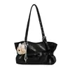 Bolso de Hombro Casual Simple Estilo Coreano para Mujer 2026 Primavera Nuevo Bolso Tote de Hombro de Cuero Encerado para Viajes