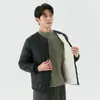 Ropa de Algodón Cálida de Manga Larga Engordadora Extra Gruesa con Forro de Polar para Hombre de Invierno, Chaqueta Holgada con Cremallera y Cuello de Canalé Acolchada de Algodón 2535