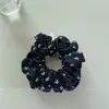 Goma para el pelo Retro de Encaje Floral Estilo Francés para Mujer, Cuerda para el Pelo Versátil de Alta Gama para Cola de Caballo Baja, Accesorio para el Pelo