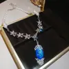 Colar de Pérolas com Pingente Oval Cravejado de Diamantes Brincos Corrente para Clavícula Estilo Retro Francês Conjunto de Joias de Luxo Leve
