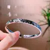 Pulsera de Cobre Plateado de Alta Gama Brillante con un Temperamento de Lujo Ligero, Pulsera de Escama de Dragón Hielo Triturado para Venta al por Mayor Transfronteriza en Vivo