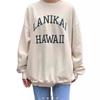 Moletom Crewneck BM Style Brady Outono Novo HAWAII Bordado com Letras Feminino Solto Manga Longa Jaqueta