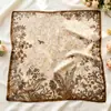 Pañuelo Floral Artístico 70% Seda Artificial, Nuevo Estilo de Verano, Elegante y Versátil Accesorio de Bufanda para Cuello de Viajero, Chal de Moda a Prueba de Viento