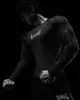 Breathedivinity Camiseta de manga longa esportiva fitness estilo americano de secagem rápida justa com alta elasticidade
