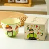 Caneca Cerâmica de Lembrança, Design Cartoon Pai-Filho em Cor Subglace, Fofa para Uso Doméstico, Presente de Feriado, Caneca de Café de Alto Valor