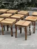 Taburete Cuadrado de Bambú Taburete Bajo Taburete de Exterior Taburete de Bambú Hecho a Mano Taburete para Cambiar Zapatos Banco Pequeño para el Hogar Taburete Individual de Ocio para el Hogar Taburete de Comedor