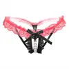 Calcinha Feminina Sexy com Design Vazado e Massagem com Pérolas, Tanga de Tentação com Abertura na Virilha, Não Precisa Remover para Relação Sexual 2167