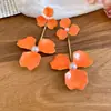 Pendientes de botón bohemios con flor de gota de aceite y perla para mujer, pendientes de botón versátiles de estilo vacacional de moda con un diseño único, pendientes de nicho para mujer