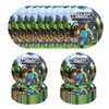 Juego de Suministro Transfronterizo de Amazon Decoración de Fiesta de Minecraft Guerra de Píxeles Plato de Cena Servilleta Mantel