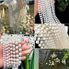6-14mm casamento pérola cadeia abs imitação pérolas frisado casamento decorativo pérola cadeia linha de água corrente fábrica do grânulo