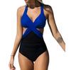 [Traje de banho feminino multicolorido europeu e americano] maiô de uma peça estilo cruzado Amazon comércio exterior transfronteiriço maiô feminino