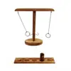 Juegos de Lanzar y Tirar Anillos de Madera de Escritorio Gancho para Lanzar Anillos Juego de Anillos