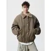 Diseño Estilo Old Money Nueva Chaqueta de Algodón Cálida con Solapa de Lana de Cordero de Invierno Unisex Abrigo de Algodón Holgado Moda Harajuku