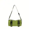 Bolso de Hombro Único para Hombre, Bolso Cuadros de Marca Japonesa de Moda, Bolso Cruzado Cilíndrico Casual para Mujer, Mochila Simple Deportiva para Ciclismo