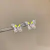 Brincos Borboleta Esmaltados Coloridos de Nicho Estilo Francês, Brincos Únicos e Bonitos, Joia de Orelha Doce Retrô com Pino de Prata 925 para Mulheres
