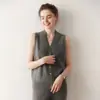 Un Imprescindible para un Estilo Elegante ~ Chaleco Tejido 100% Cachemira Pura para Mujer con Cuello en V, Suéter Exterior y Cárdigan Ajustados y Versátiles