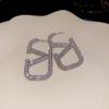 Brincos de Letra com Diamante em Pino de Prata Moda Transfronteiriça Europeia e Americana Brincos Atmosféricos Luxo Leve de Alta Qualidade Brincos Modernos Atacado Mulheres