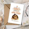Compra directa transfronteriza Tarjeta de felicitación divertida de pavo de Acción de Gracias mensaje de bendición navideña con sobre tarjeta de regalo de felicitación creativa