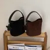 Bolso de Mano Vintage de Gamuza Tipo Cubo para Mujer 2026 Nuevo Simple Versátil de Moda Bolso de Hombro Cruzado
