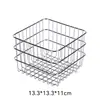 Cesta de almacenamiento de metal calada para uso doméstico, cesta escurridora de frutas y verduras, organizador de bocadillos para sala de estar, caja de almacenamiento organizadora para artículos varios de encimera