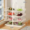 Estante de Preparación para Cocina, Escurridor de Platos de Escritorio, Estante de Bandeja de Ingredientes para Hot Pot Multicapa del Hogar, Estante de Almacenamiento para Tazones y Platos