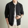 Suéter de Tricô Masculino 2026 Outono/Inverno Estilo Old Money Cardigan com Gola Reversível Jovem Luxo Casual de Negócios Jaqueta de Tricô de Peça Única