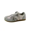 Tênis de treino retro alemão color block para mulheres, novo estilo da moda para o verão, respirável, leve, com cadarço, tênis casuais, versáteis, sapatos Forrest Gump