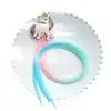 Corda de Cabelo Trançada Colorida Infantil, Acessórios de Cabelo Coloridos para Amarrar, Grampos de Cabelo, Tranças Despojadas de Meninas, Fitas Coloridas Degradê Hip-Hop