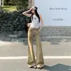 Calça Jeans Casual Designer Feminina Flare de Cintura Baixa Estilo Retrô Americano Jovem Tendência Verão 2026 Que Alonga a Silhueta