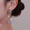 Pendientes de borla de mariposa de cristal morado, diseño de nicho personalizado, pendientes de temperamento de hada, tendencia 2022