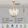 Luminária de Sala de Estar com Penas, Lustre Estilo Europeu de Luxo Leve, Novo Modelo 2025 Conjunto de Luminárias para Sala de Estar e Sala de Jantar, Pacote de Iluminação Estilo Francês, Luminária de Quarto