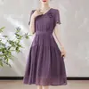 Vestido Casual Versátil Elegante de Manga Curta Estilo Chinês Novo de Verão Plus Size para Mães