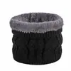 Cachecol de lã com torção e forro de fleece à prova de vento para homens e mulheres, cor sólida Coringa, gola de pescoço quente de tricô, atacado