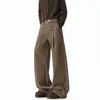 Pantalones Vaqueros Occidentales de Pierna Ancha, Estilo Retro Americano de Lujo de Doble Botonadura, Estilo Old Money, Silueta Holgada, Marca de Moda, Casual Versátil, Pantalones Largos