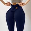 Calça de Yoga Transfronteiriça Feminina Cintura Alta Alça Pregueada Quadril Calça Fitness Pêssego Calça Esportiva Calça Justa