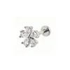 Brincos de Joia, Brincos de Aço Inoxidável com Zircônia, Piercings Labiais de Cristal Branco de Alto Padrão de Nicho, Bijuteria
