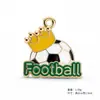Copa do Mundo de Futebol Pingente de Liga Esmaltada Coroa Troféu Sapato Charme Chaveiro DIY Feito à Mão Acessório