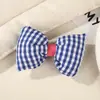 Accesorio para el Cabello con Lazo de Tela a Cuadros Estilo Coreano Flor de Cinco Pétalos Broche Accesorio Decoración para Bolsos Accesorios Venta al por Mayor