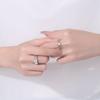 Anillo de pareja de amor de plata esterlina s925 de imitación coreana, romántico, sencillo, con apertura de diamantes, para hombres y mujeres, venta al por mayor