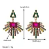 Brincos Étnicos Estilo Retrô Boêmio Europeu e Americano Mais Vendidos Brincos de Strass em Forma de Leque de Temperamento Brincos Exagerados da Moda