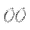 Brincos de prata S925 femininos círculo plissado de lava joia de orelha alto senso nicho moda popular Coreia do Sul grande