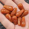 Jade Jadeíte Jade Vermelho Meio Furo Gota d'Água Jade Contas Soltas Vermelho Verde Seco Esculpido Ruyi Brincos Grampo de Cabelo Acessórios de Joias Contas