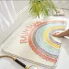 Tapete de Chão Absorbente e Antiderrapante para Banheiro, com Desenho Animado e Imitação de Caxemira, para Porta de Entrada, Remove Poeira, Resistente à Sujeira e ao Desgaste